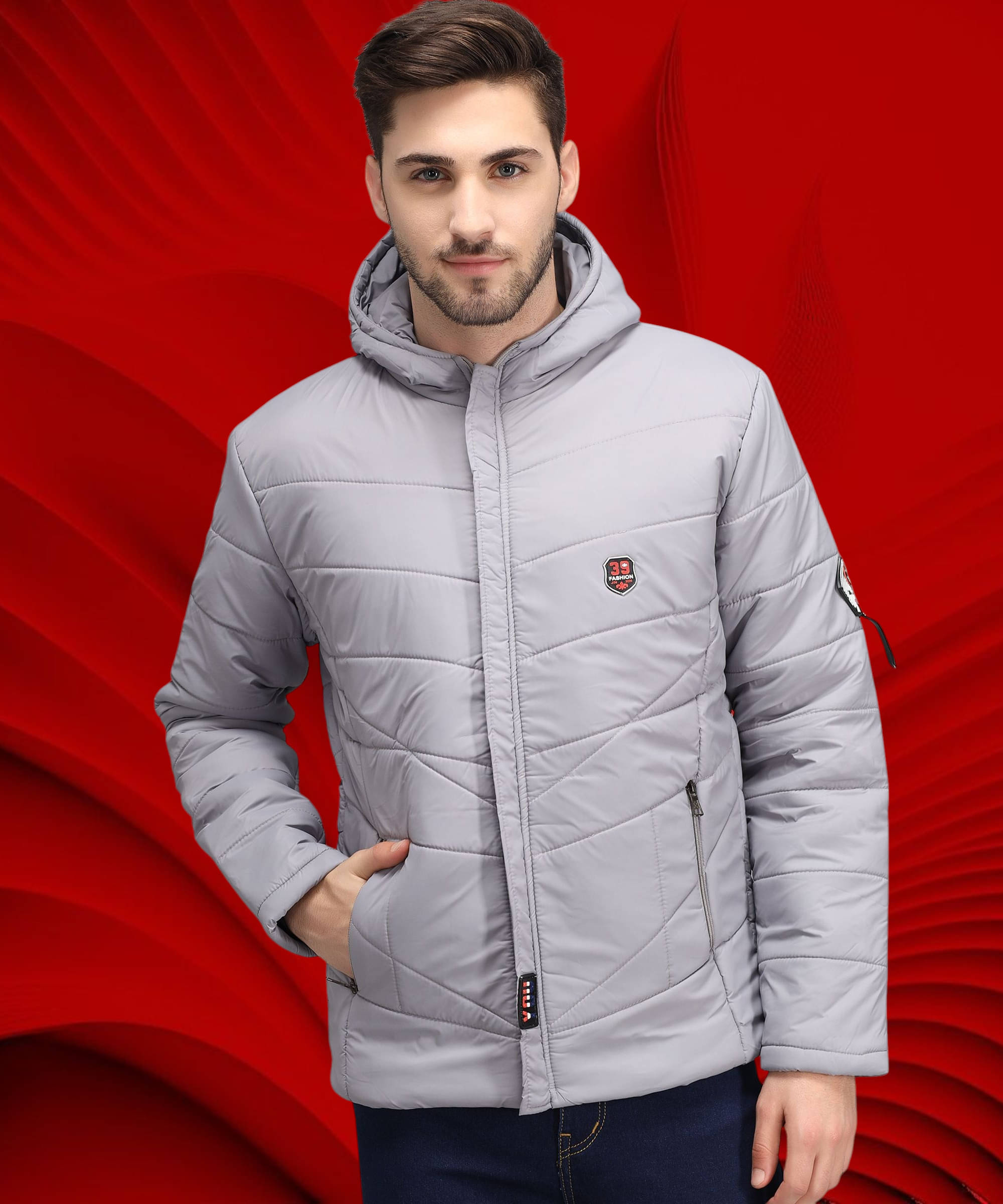 ZEPPI Polyester Men's Puffer Jacket - Grey ( Pack of 1 ) ZEPPI Polyester Men's Puffer Jacket - Grey ( Pack of 1 )