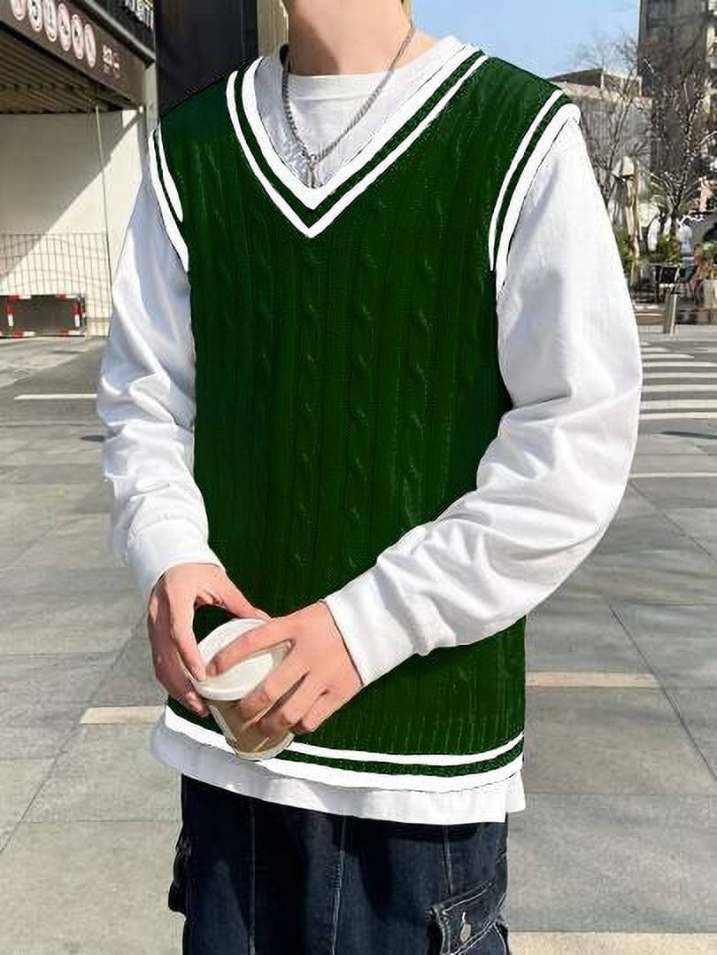 eddicted Cotton Blend V-Neck Men's Sleeveless Pullover Sweater - Green ( Pack of 1 ) eddicted Cotton Blend V-Neck Men's Sleeveless Pullover Sweater - Green ( Pack of 1 )