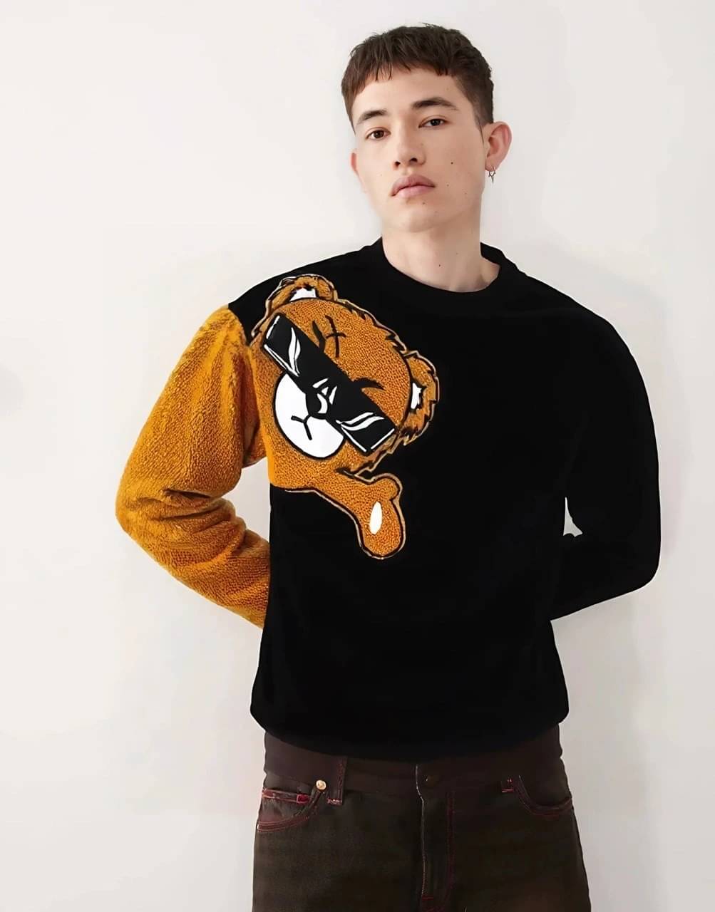     			eddicted Fleece Round Neck Men's Sweatshirt - Black ( Pack of 1 )