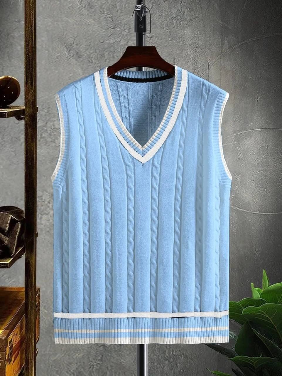 eddicted Fleece V-Neck Men's Sleeveless Pullover Sweater - Blue ( Pack of 1 )     			eddicted Fleece V-Neck Men's Sleeveless Pullover Sweater - Blue ( Pack of 1 )