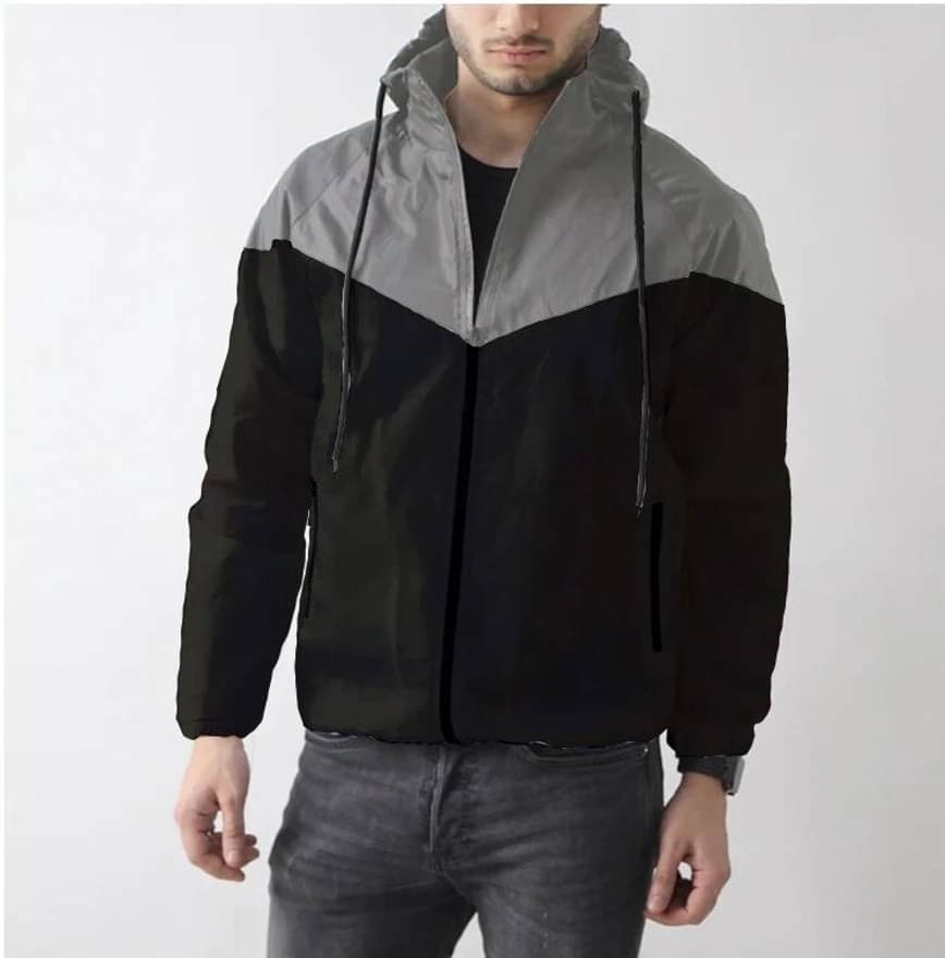     			eddicted Nylon Men's Biker Jacket - Grey ( Pack of 1 )