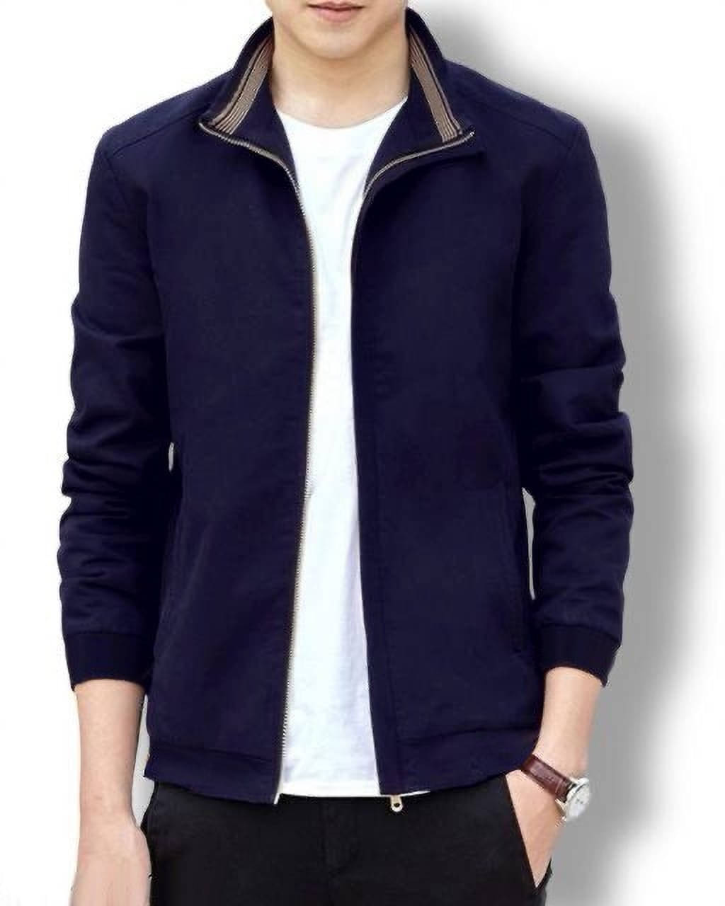     			eddicted Polyester Men's Biker Jacket - Navy Blue ( Pack of 1 )