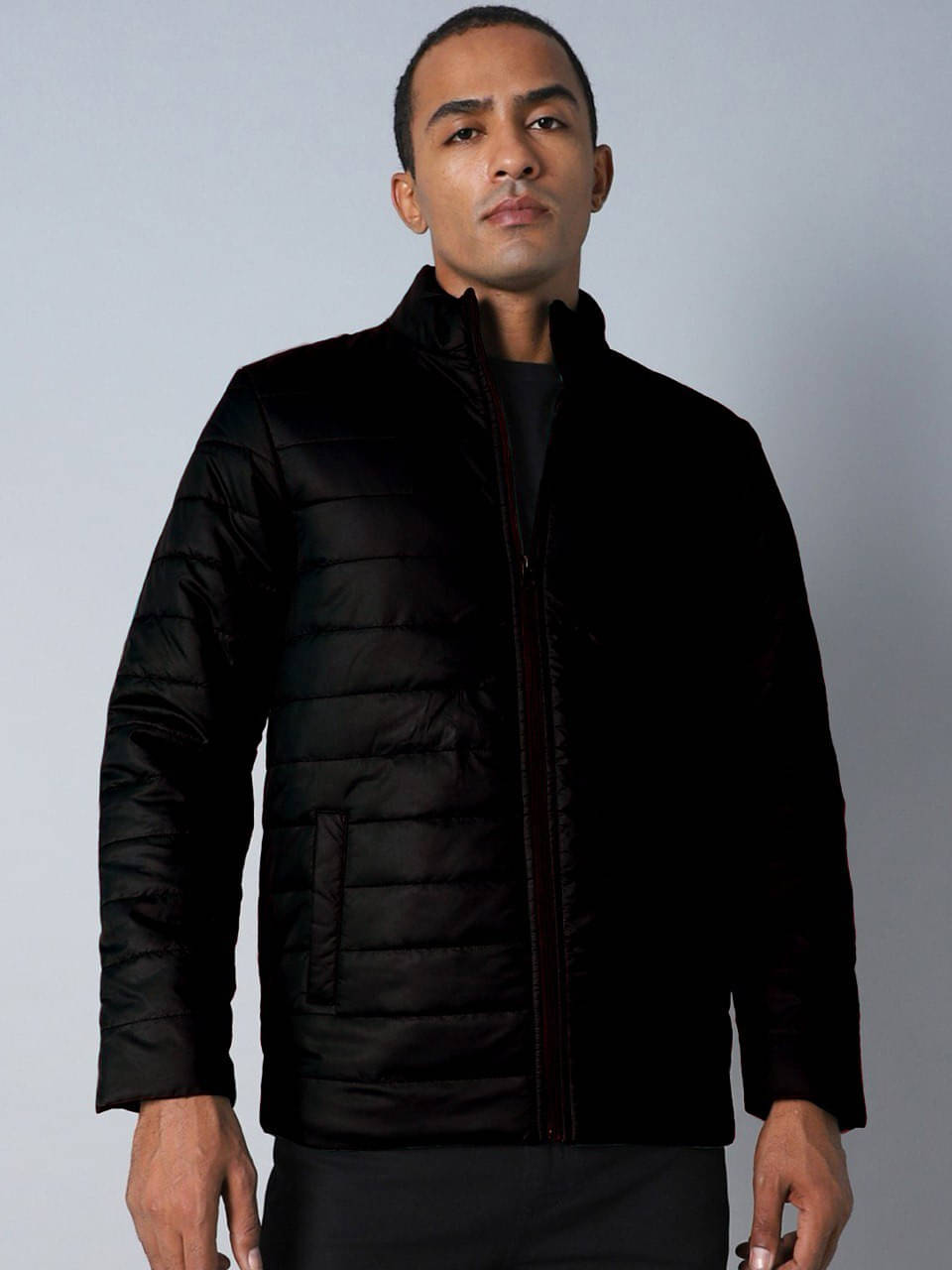 eddicted Polyester Men's Quilted & Bomber Jacket - Black ( Pack of 1 ) eddicted Polyester Men's Quilted & Bomber Jacket - Black ( Pack of 1 )