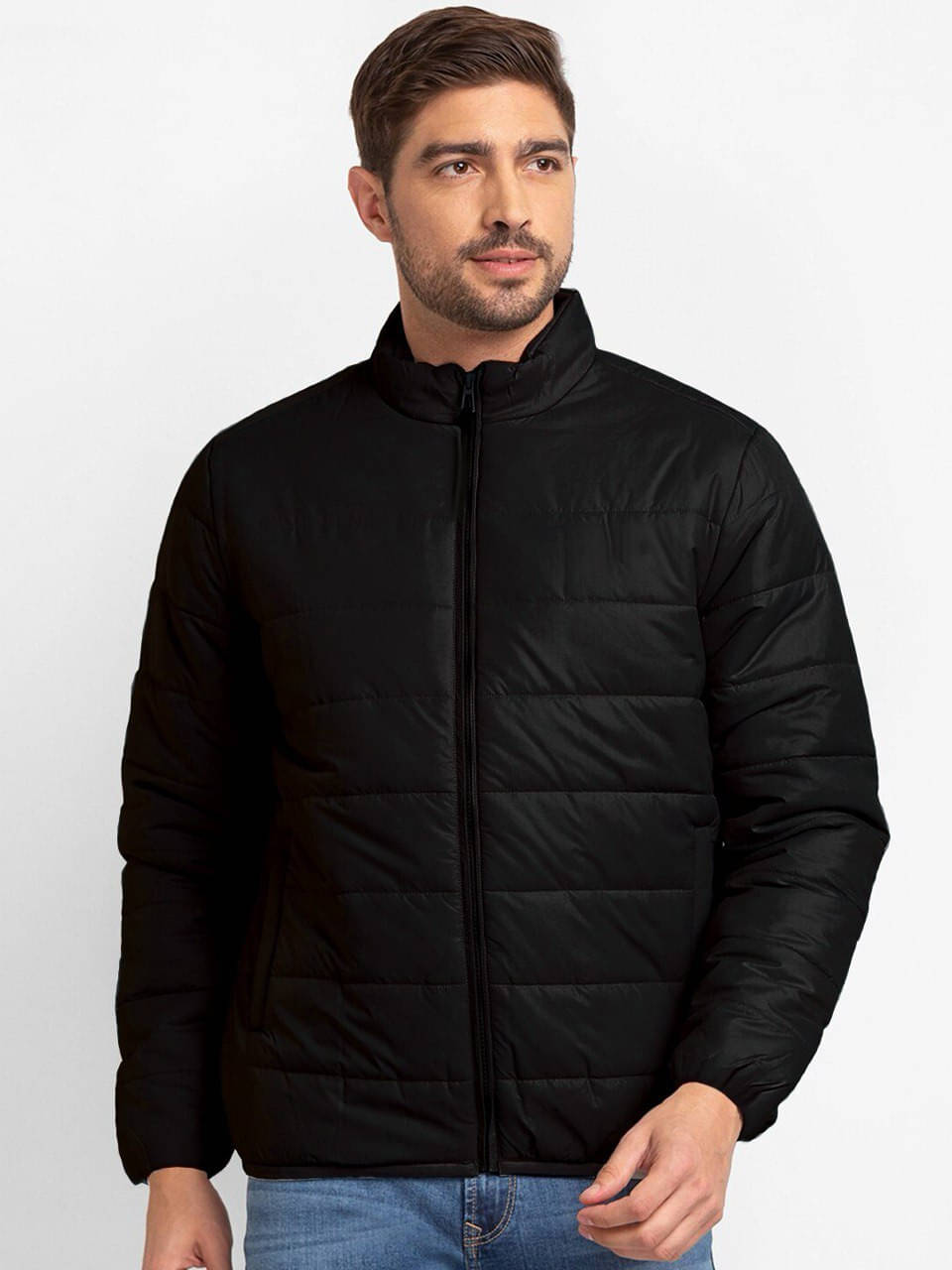 eddicted Polyester Men's Quilted & Bomber Jacket - Black ( Pack of 1 ) eddicted Polyester Men's Quilted & Bomber Jacket - Black ( Pack of 1 )