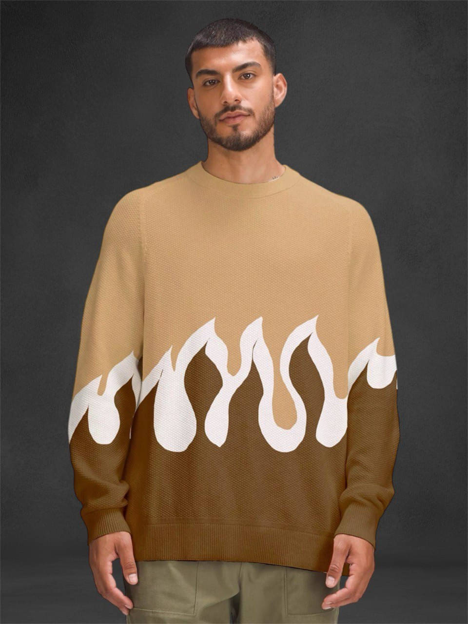     			eddicted Woollen Blend Round Neck Men's Full Sleeves Pullover Sweater - Brown ( Pack of 1 )