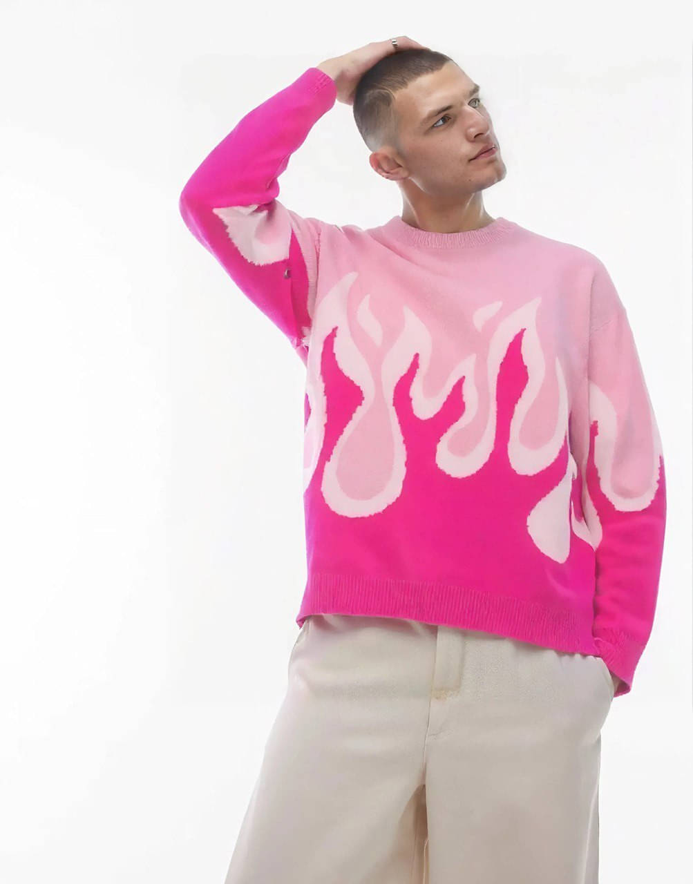 eddicted Woollen Round Neck Men's Full Sleeves Pullover Sweater - Pink ( Pack of 1 )     			eddicted Woollen Round Neck Men's Full Sleeves Pullover Sweater - Pink ( Pack of 1 )