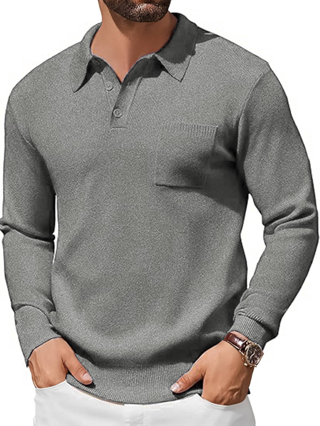 tysort Woollen Polo Collar Men's Full Sleeves Pullover Sweater - Mint Green ( Pack of 1 )