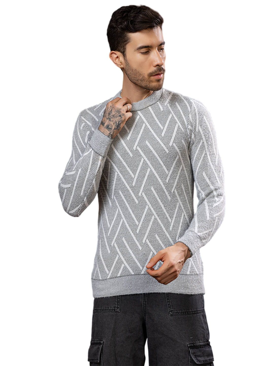     			tysort Woollen Round Neck Men's Full Sleeves Pullover Sweater - Black ( Pack of 1 )