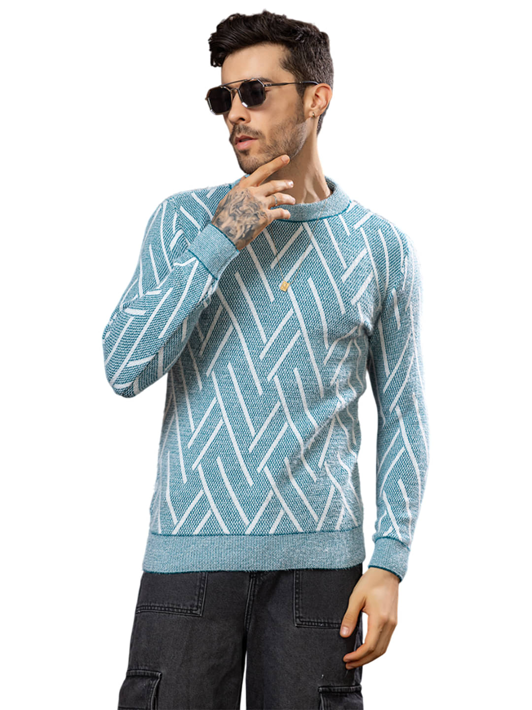 tysort Woollen Round Neck Men's Full Sleeves Pullover Sweater - Teal ( Pack of 1 ) tysort Woollen Round Neck Men's Full Sleeves Pullover Sweater - Teal ( Pack of 1 )
