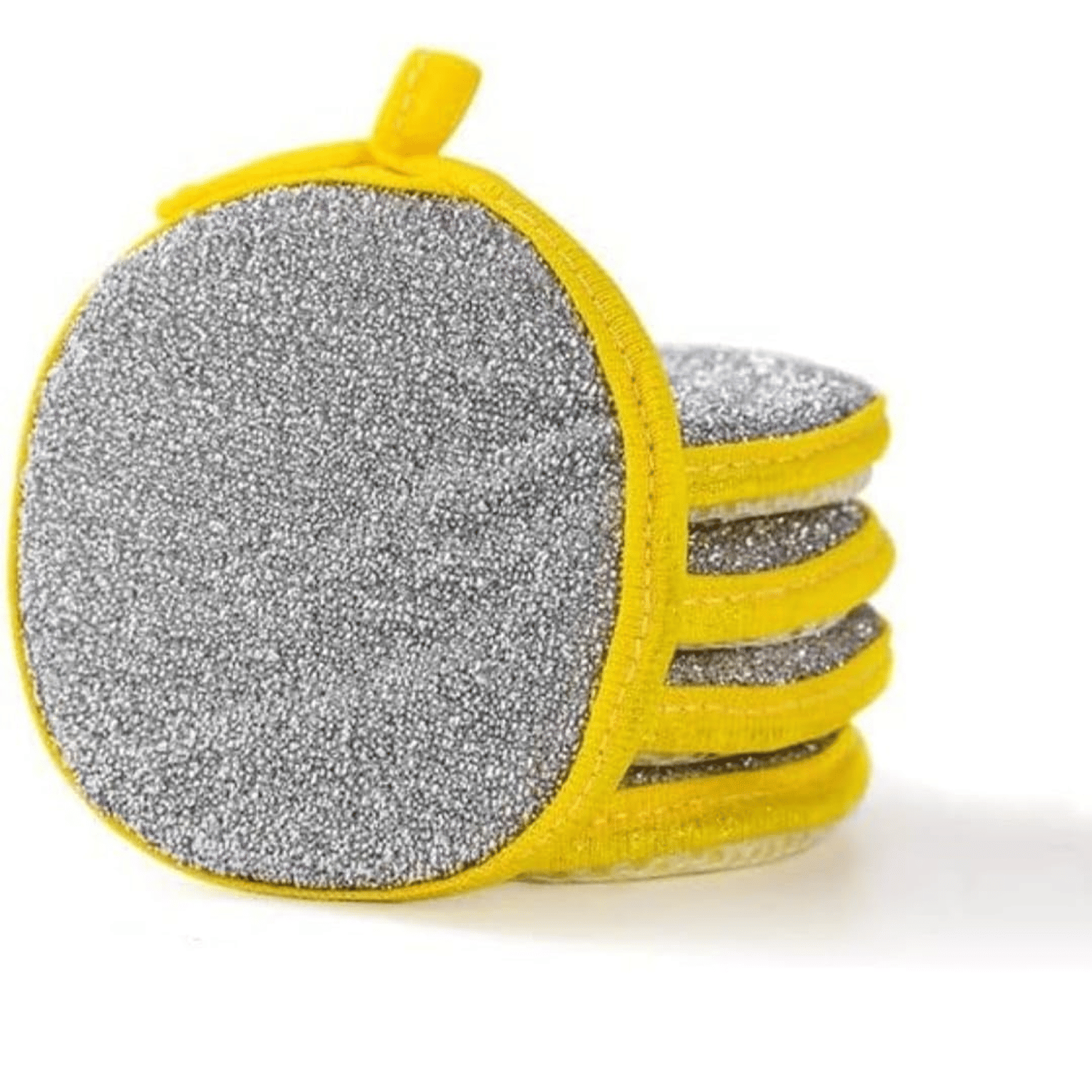     			5 Pcs Gentle Sponge with Tough Steel Double Layer Round 2-in-1 Premium Scrubber for Dishwashing Scrub Kitchen Utensils, Dishes, Cookware