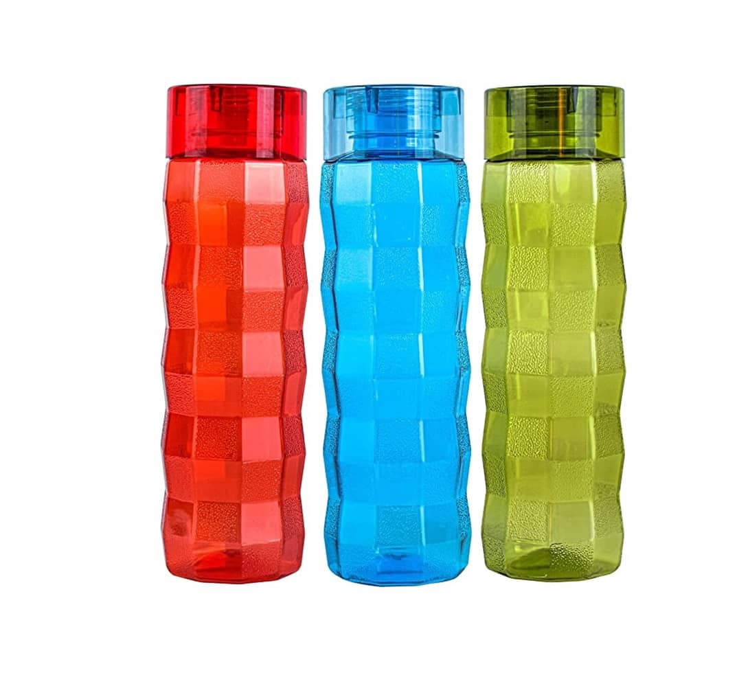 Analog Kitchenware Bubble Adult/School/College/Office Water Bottle Sky Blue PET Fridge Water Bottle 1000 mL ( 3 )