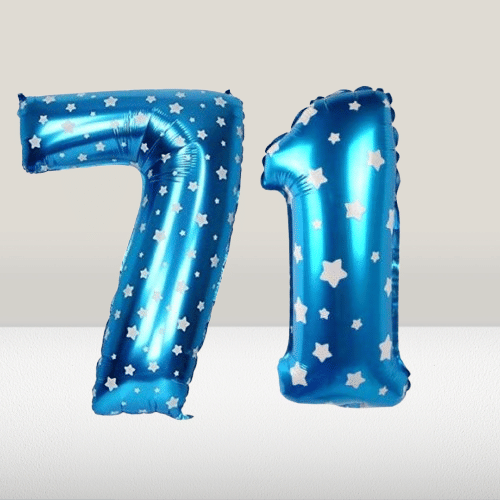     			Angolalark For Blue Foil Balloon 16 inch Size Birthday/Anniversary Decoration Items Pack of 1 | 71 Year Balloons | 71 Number