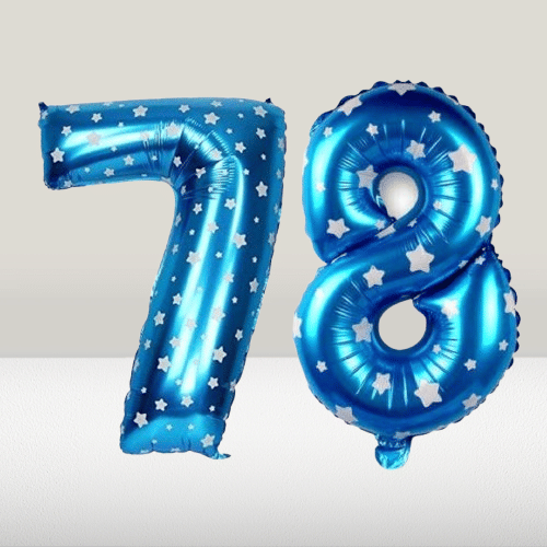     			Angolalark For Blue Foil Balloon 16 inch Size Birthday/Anniversary Decoration Items Pack of 1 | 78 Year Balloons | 78 Number
