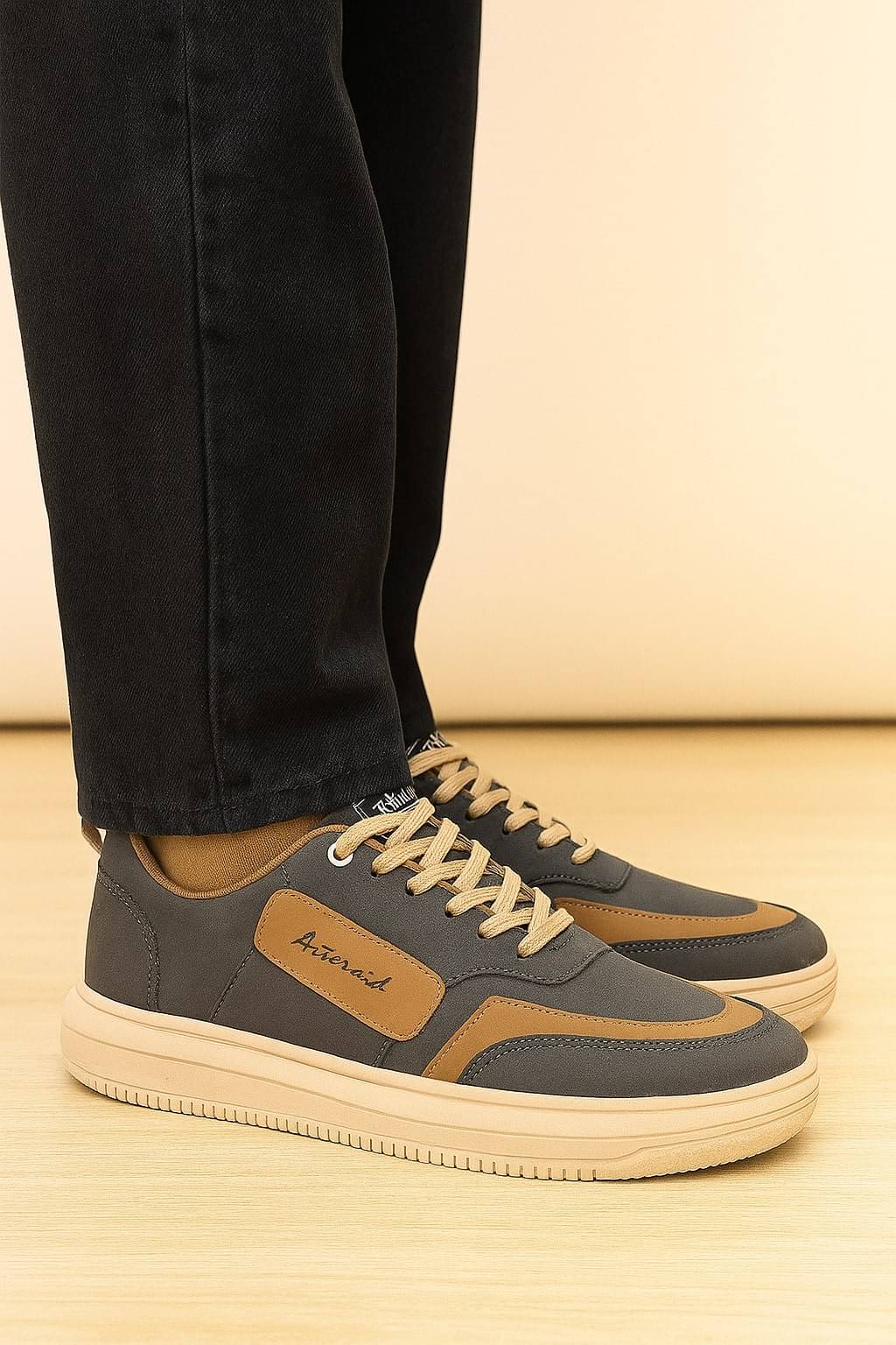     			Asteroid Fashion Colorblock Men's Casual Partywear Sneakers Grey Men's Sneakers
