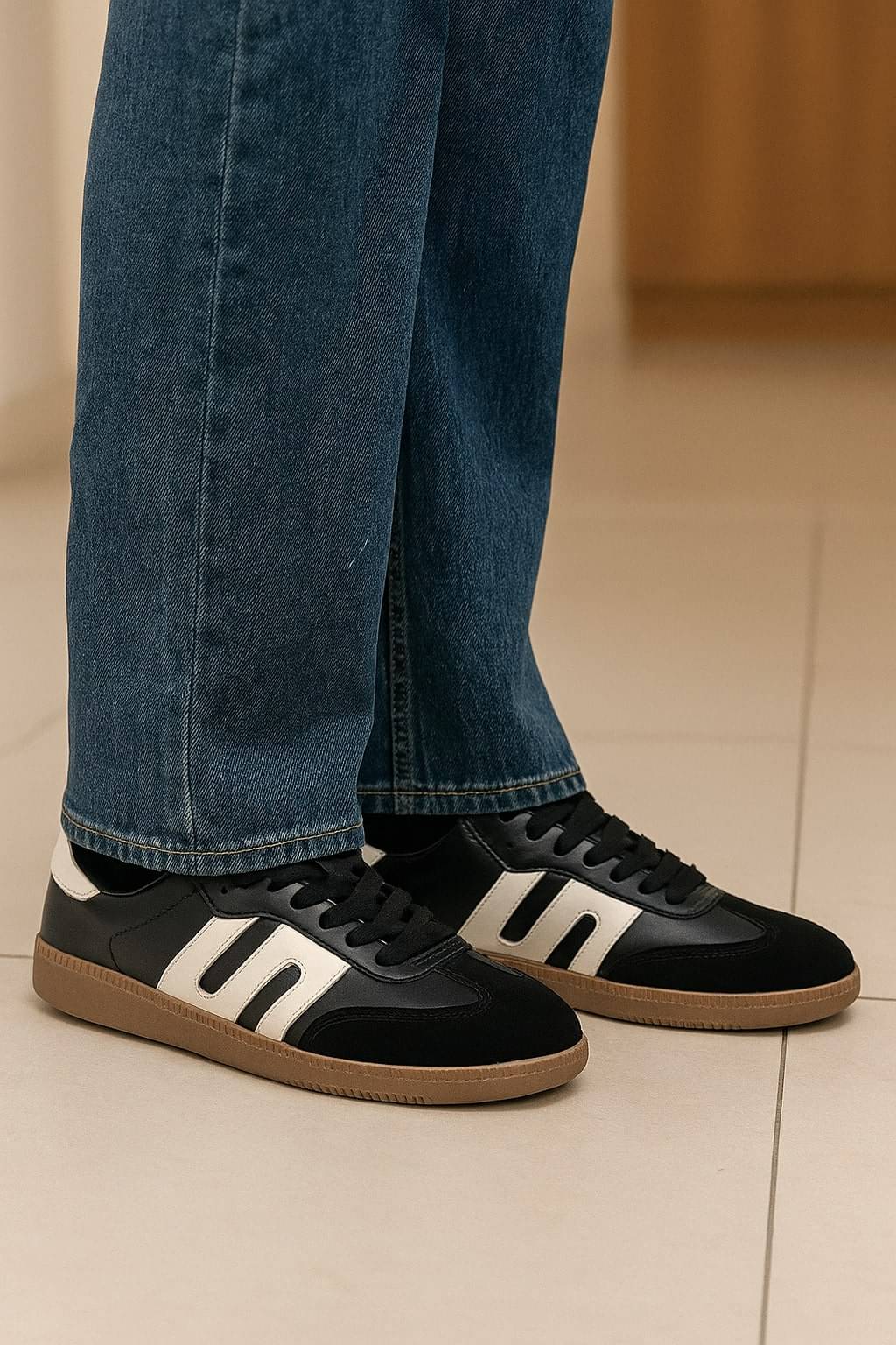 Asteroid Retro Synthetic Suede Toe Fashion Sneakers. Black Men's Sneakers Asteroid Retro Synthetic Suede Toe Fashion Sneakers. Black Men's Sneakers