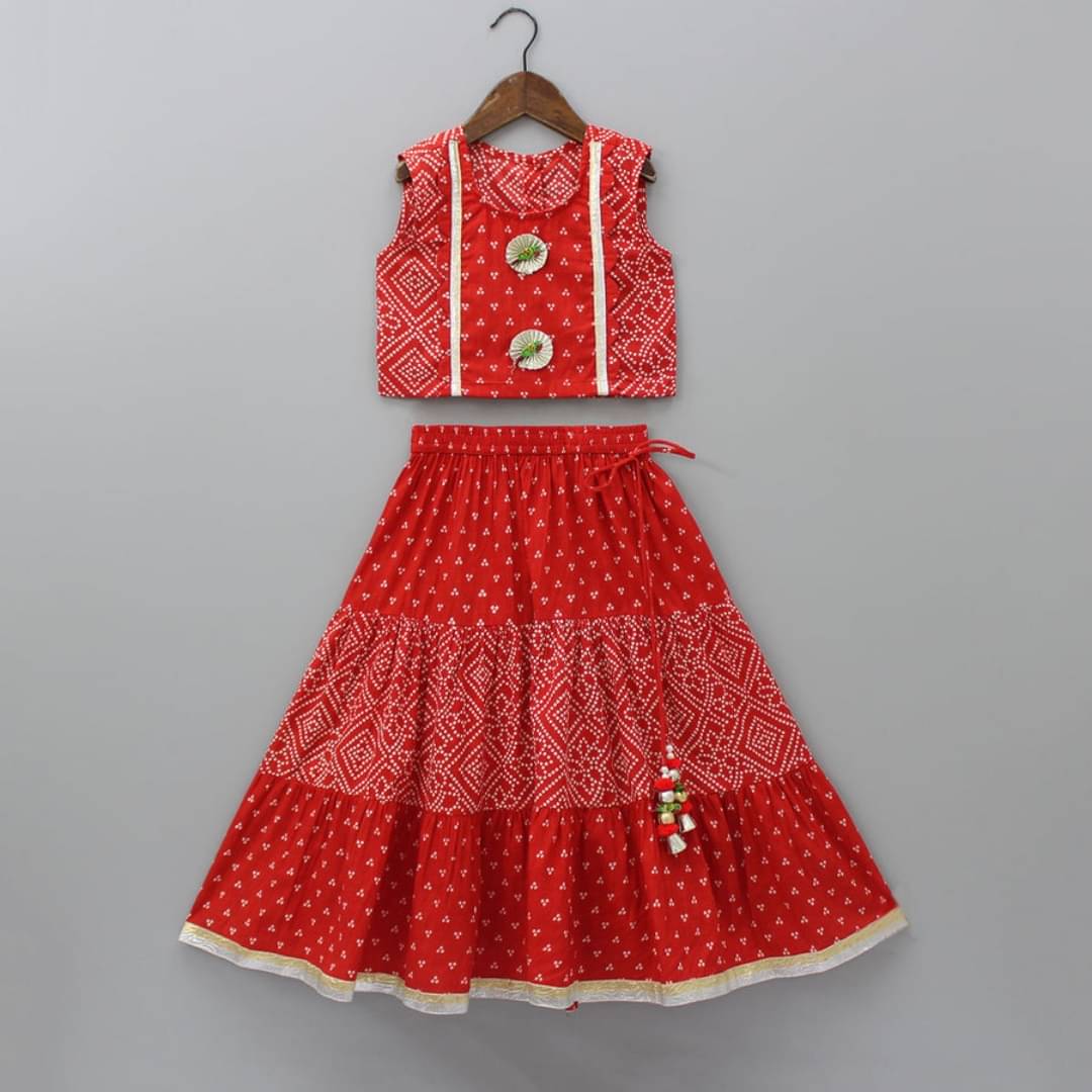     			BAJ COMPANY Rayon Lehenga Choli Set For Baby Girls ( Pack of 1 , Red )