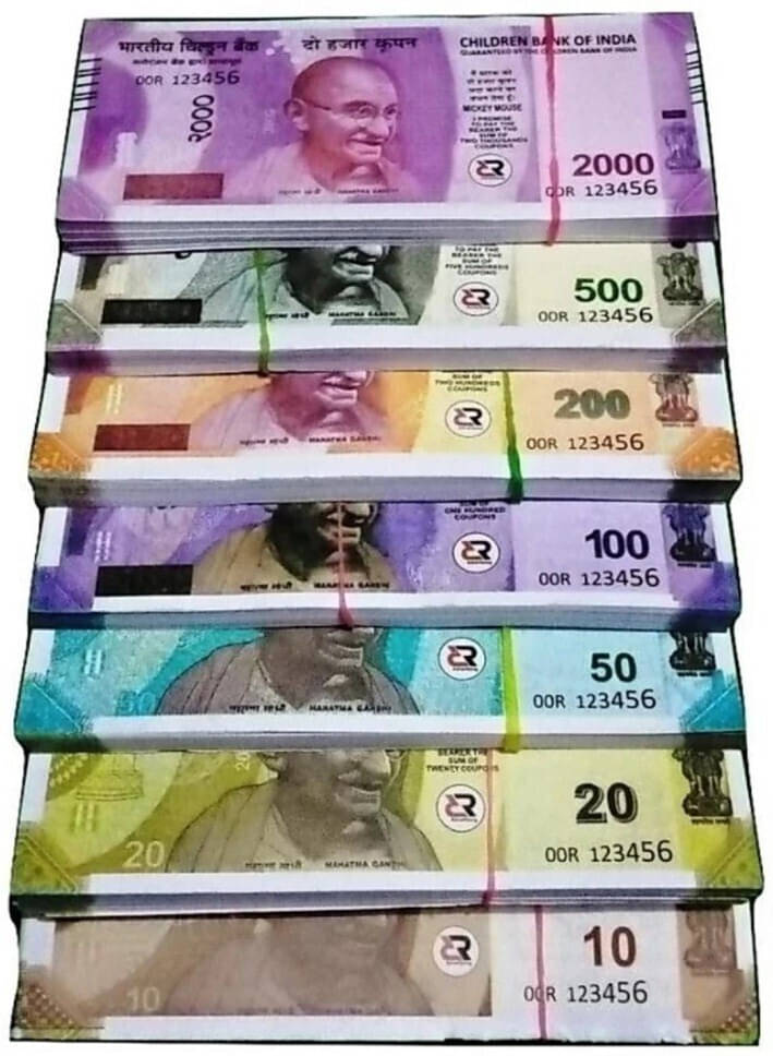     			BBS DEAL Combo Pack (10*6= 60 Notes) ( 10,20,50,100,200,500 Notes)Fake Indian Currency_106