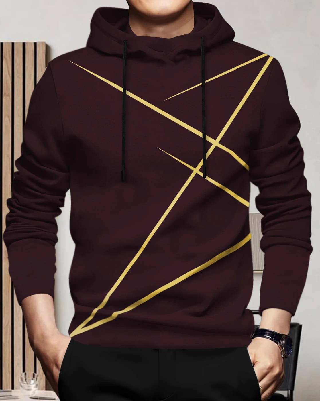     			BLIVE Men Cotton Blend Regular Fit Striped T-Shirt ( Maroon )