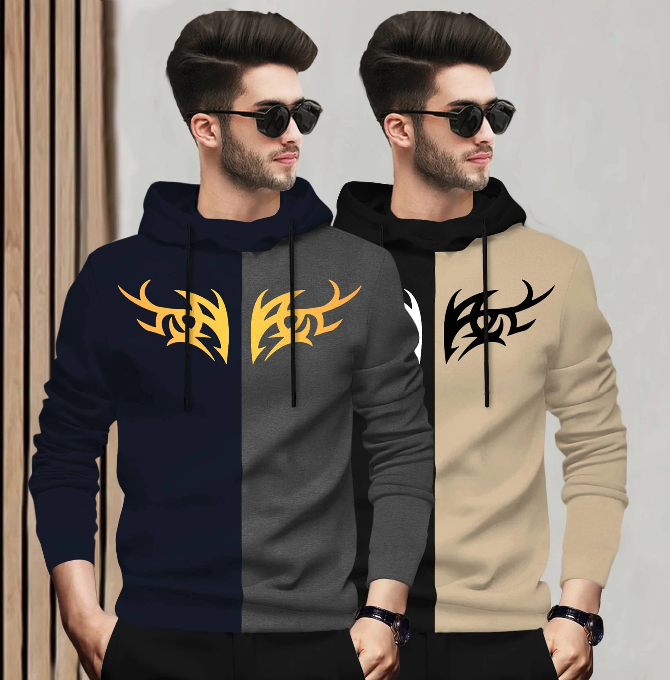 BLIVE Men Cotton Blend Regular Fit Colorblock T-Shirt ( Multicolor4 ) BLIVE Men Cotton Blend Regular Fit Colorblock T-Shirt ( Multicolor4 )