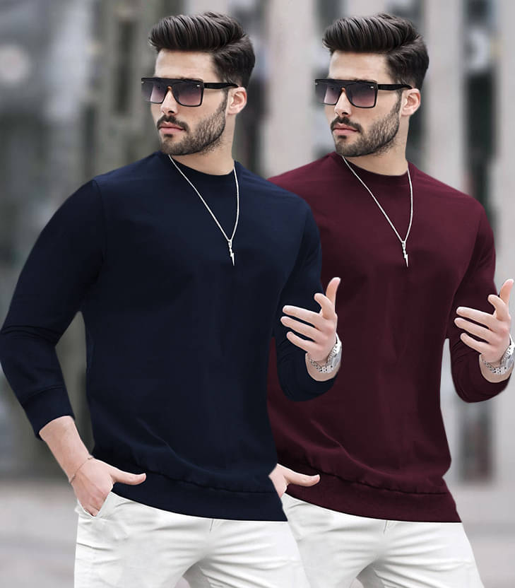     			BLIVE Men Cotton Blend Regular Fit Solid T-Shirt ( Multicolor6 )