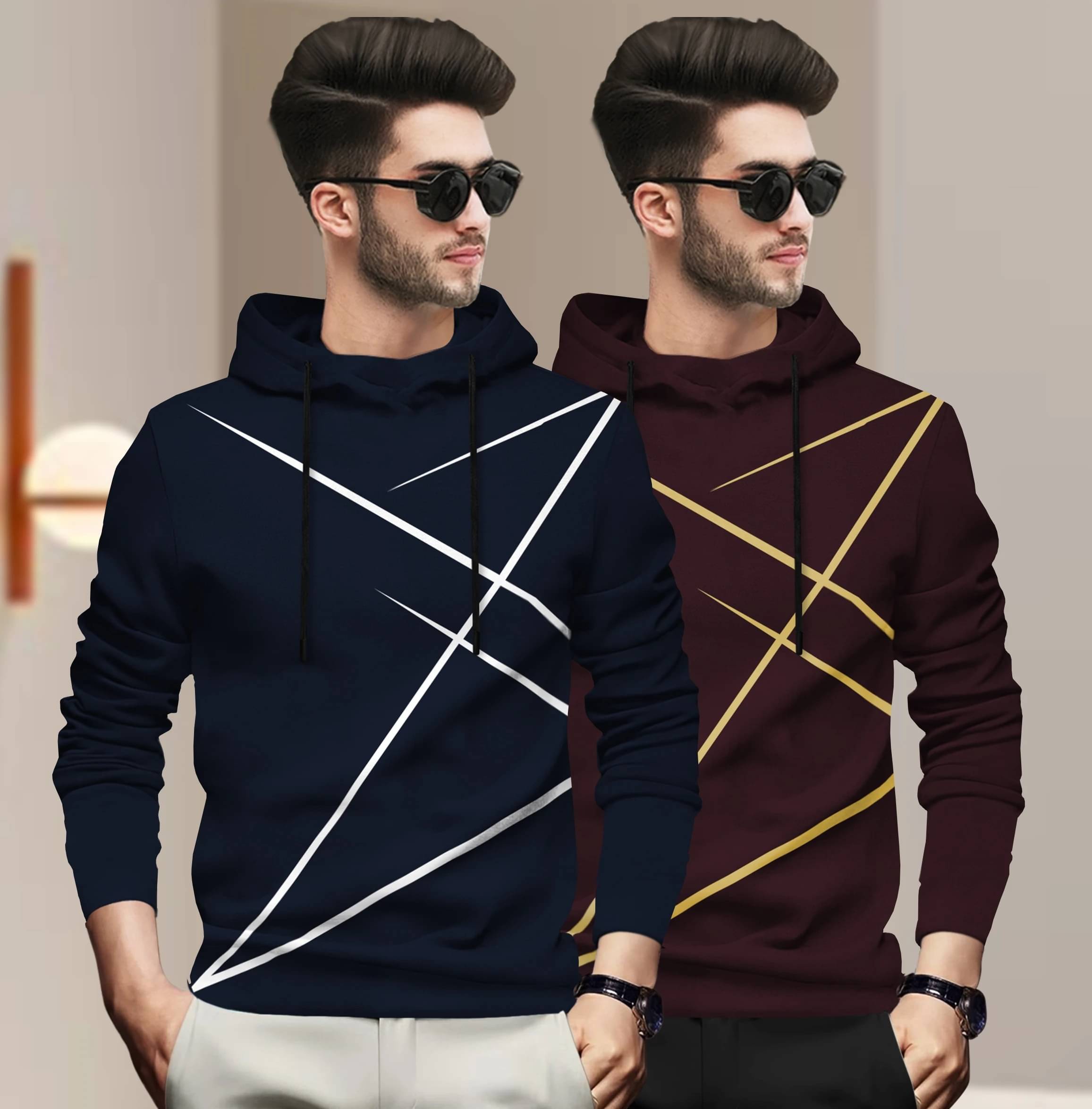     			BLIVE Men Cotton Blend Regular Fit Printed T-Shirt ( Multicolor9 )