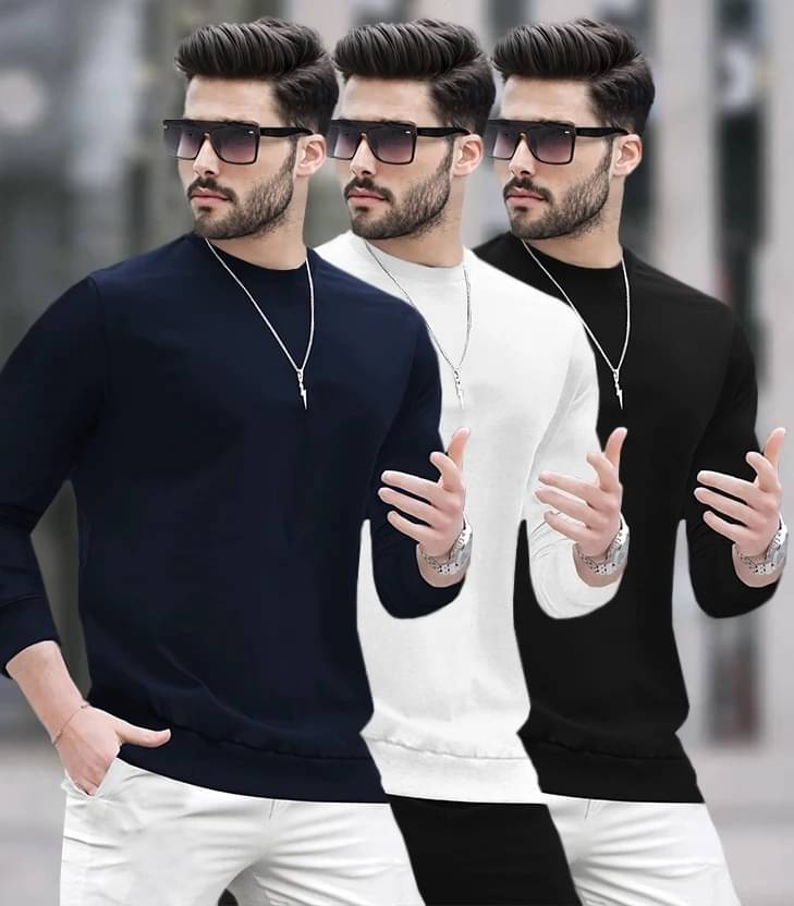 BLIVE Men Cotton Blend Regular Fit Solid T-Shirt ( Multicolor10 ) BLIVE Men Cotton Blend Regular Fit Solid T-Shirt ( Multicolor10 )