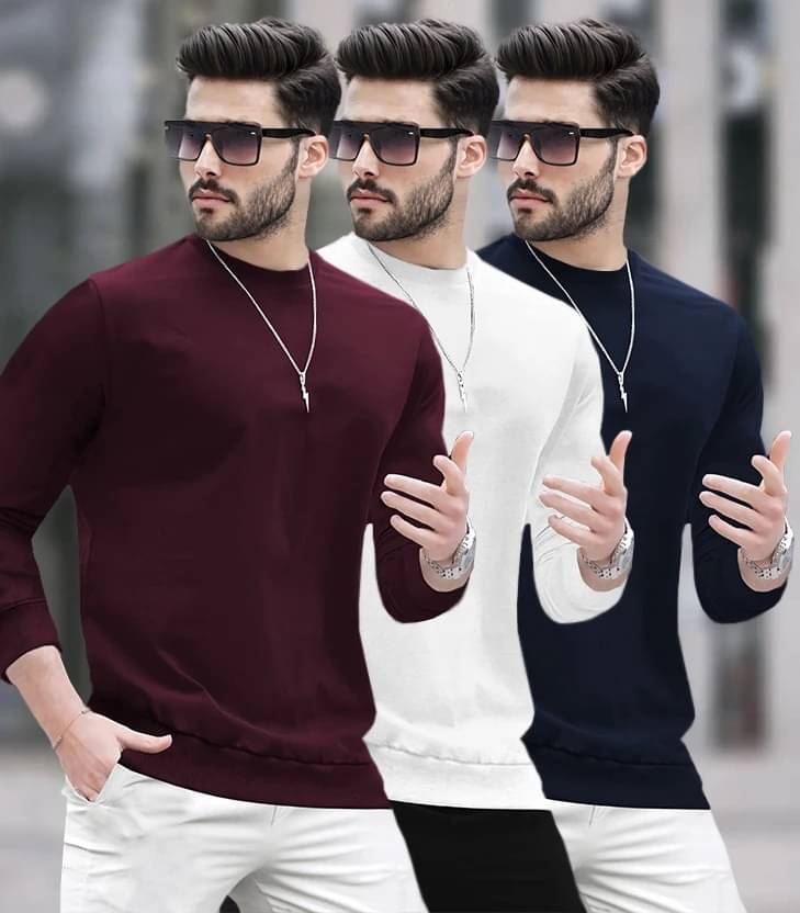     			BLIVE Men Cotton Blend Regular Fit Solid T-Shirt ( Multicolor11 )
