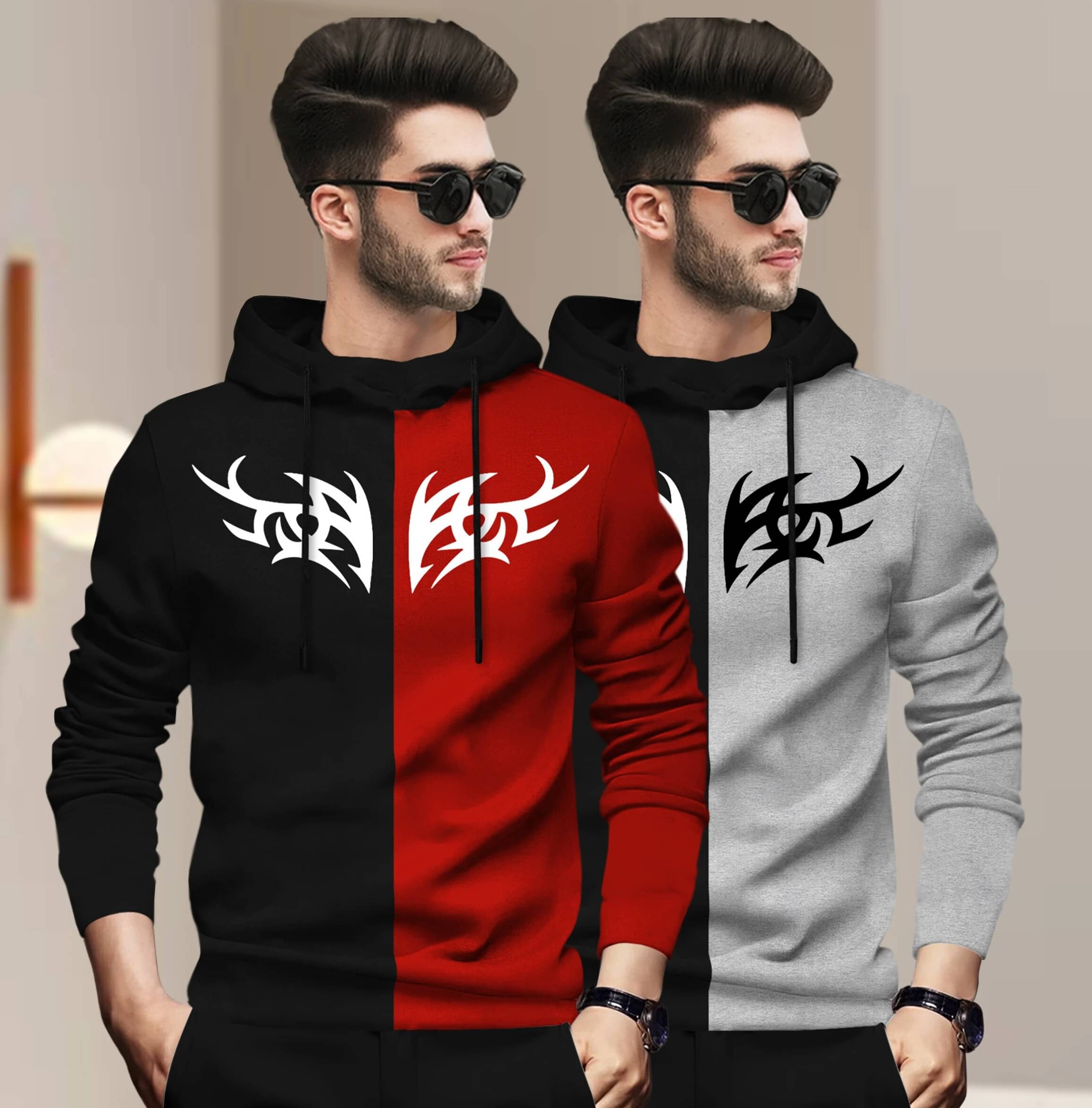 BLIVE Men Cotton Blend Regular Fit Colorblock T-Shirt ( Multicolor14 )     			BLIVE Men Cotton Blend Regular Fit Colorblock T-Shirt ( Multicolor14 )