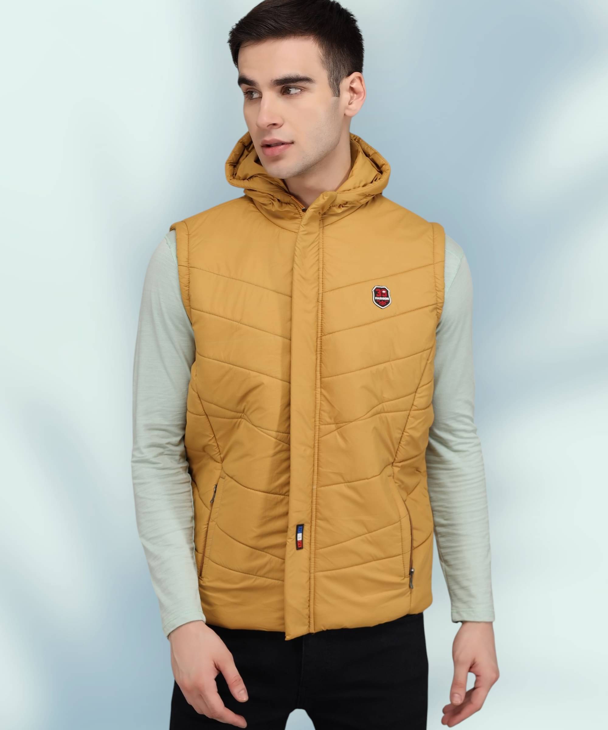     			BRAYLES Polyester Men's Puffer Jacket - Mustard ( Pack of 1 )