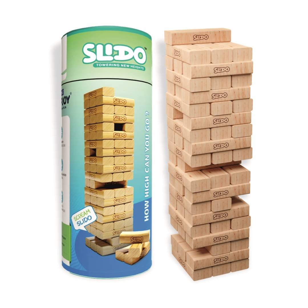 Clapjoy Slido Wooden Tumbling & Stacking Tower Game | 54 Premium Beech Wood Blocks | | Balancing Game | Classic Board Game for Kids Ages 5 | Fun Indoor Game for Skill & Focus (Classic) Clapjoy Slido Wooden Tumbling & Stacking Tower Game | 54 Premium Beech Wood Blocks | | Balancing Game | Classic Board Game for Kids Ages 5 | Fun Indoor Game for Skill & Focus (Classic)