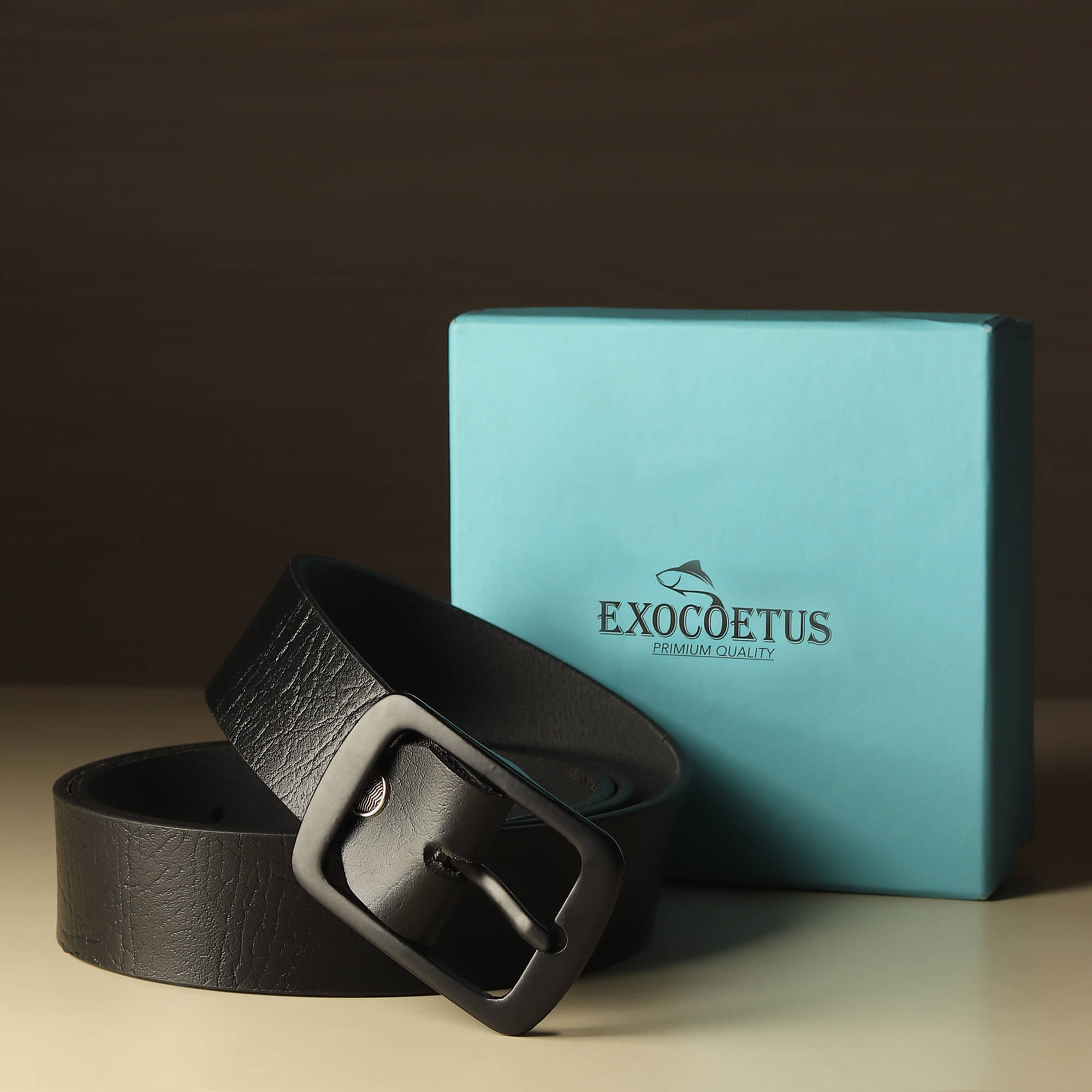 EXOCOETUS - Black 100% Leather Men's Formal Belt ( Pack of 1 ) EXOCOETUS - Black 100% Leather Men's Formal Belt ( Pack of 1 )