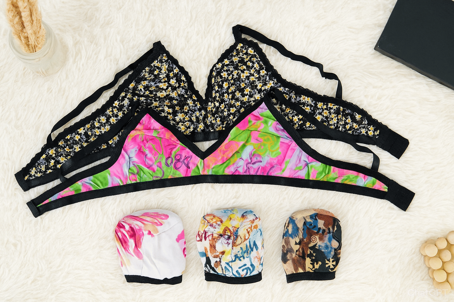     			G Beauty Pack of 5 Cotton Blend Non Padded Everyday Bra For Women ( Multicolor )