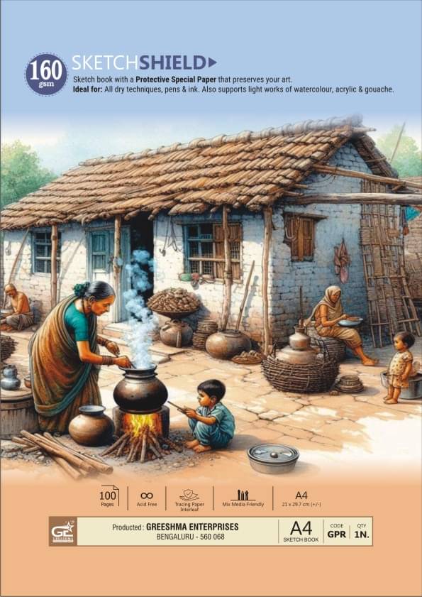 Greeshma Sketchbook 100 Pages 160 GSM Drawing Paper |Sketchpad for Artists A4 size Sketch Pad Greeshma Sketchbook 100 Pages 160 GSM Drawing Paper |Sketchpad for Artists A4 size Sketch Pad