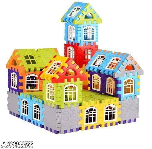     			Home Building Block 75+ pieces Kids DIY House Block Kit - Build & Learn Activity Educational Toys Learning Plastic Puzzles Windows Kids Early Game Set for Children Boys & Girls 2,3,4,5,6,7+ Years old Activity toy gift under 200 100 Cactus Pillow Cushion So