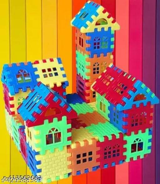     			Home Building Block 80+ pieces Creative DIY House Block Toy - Interactive Building Set Educational Toys Learning Plastic Puzzles Windows Kids Early Game Set for Children Boys & Girls 2,3,4,5,6,7+ Years old Activity toy gift under 200 100 Cactus Pillow Cush