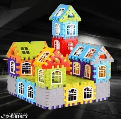     			Home Building Block 80+ pieces DIY House Block Toy for Kids - Educational Playtime Educational Toys Learning Plastic Puzzles Windows Kids Early Game Set for Children Boys & Girls 2,3,4,5,6,7+ Years old Activity toy gift under 200 100 Cactus Pillow Cushion