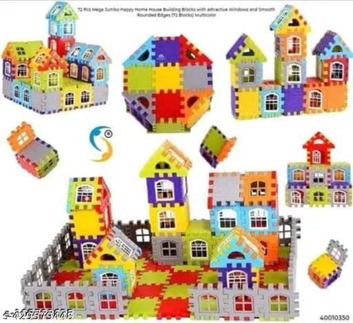     			Home Building Block 80+ pieces Educational DIY House Blocks - Interactive Learning Toy Educational Toys Learning Plastic Puzzles Windows Kids Early Game Set for Children Boys & Girls 2,3,4,5,6,7+ Years old Activity toy gift under 200 100 Cactus Pillow Cush