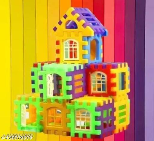     			Home Building Block 80+ pieces Educational DIY House Blocks - Creative Toy Educational Toys Learning Plastic Puzzles Windows Kids Early Game Set for Children Boys & Girls 2,3,4,5,6,7+ Years old Activity toy gift under 200 100 Cactus Pillow Cushion Soft Boo