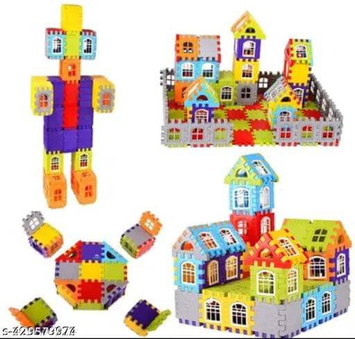    			Home Building Block 80+ pieces DIY House Block Toy for Children - Building Play Educational Toys Learning Plastic Puzzles Windows Kids Early Game Set for Children Boys & Girls 2,3,4,5,6,7+ Years old Activity toy gift under 200 100 Cactus Pillow Cushion Sof