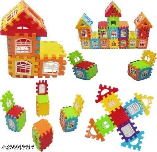     			Home Building Block 80+ pieces DIY House Block Toy - STEM Learning Playset Educational Toys Learning Plastic Puzzles Windows Kids Early Game Set for Children Boys & Girls 2,3,4,5,6,7+ Years old Activity toy gift under 200 100 Cactus Pillow Cushion Soft Boo