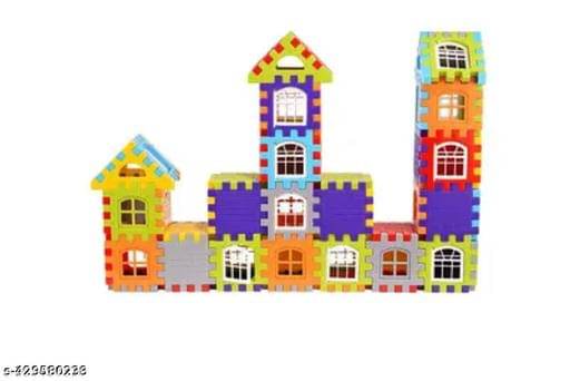     			Home Building Block 80+ pieces Creative DIY House Block Toy - Set Educational Toys Learning Plastic Puzzles Windows Kids Early Game Set for Children Boys & Girls 2,3,4,5,6,7+ Years old Activity toy gift under 200 100 Cactus Pillow Cushion Soft Book Todder