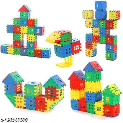     			Home Building Block 80+ pieces Educational DIY House Blocks - Creative Play Kit Educational Toys Learning Plastic Puzzles Windows Kids Early Game Set for Children Boys & Girls 2,3,4,5,6,7+ Years old Activity toy gift under 200 100 Cactus Pillow Cushion Sof