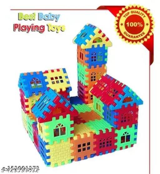     			Home Building Block 80+ pieces DIY House Block Toy for Kids - Interactive Building Toy Educational Toys Learning Plastic Puzzles Windows Kids Early Game Set for Children Boys & Girls 2,3,4,5,6,7+ Years old Activity toy gift under 200 100 Cactus Pillow Cush