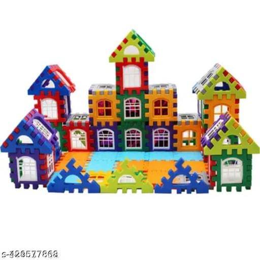     			Home Building Block 80+ pieces DIY House Block Toy - Educational Building Blocks Educational Toys Learning Plastic Puzzles Windows Kids Early Game Set for Children Boys & Girls 2,3,4,5,6,7+ Years old Activity toy gift under 200 100 Cactus Pillow Cushion So