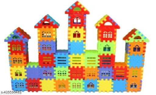     			Home Building Block 80+ pieces DIY House Block Toy - Creative Building Bricks Activity Educational Toys Learning Plastic Puzzles Windows Kids Early Game Set for Children Boys & Girls 2,3,4,5,6,7+ Years old Activity toy gift under 200 100 Cactus Pillow Cush