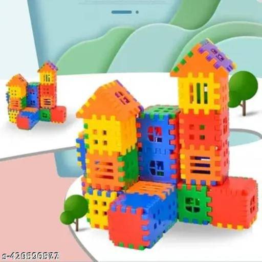     			Home Building Block 80+ pieces Interactive DIY House Block Toy - Creative Playset Educational Toys Learning Plastic Puzzles Windows Kids Early Game Set for Children Boys & Girls 2,3,4,5,6,7+ Years old Activity toy gift under 200 100 Cactus Pillow Cushion S