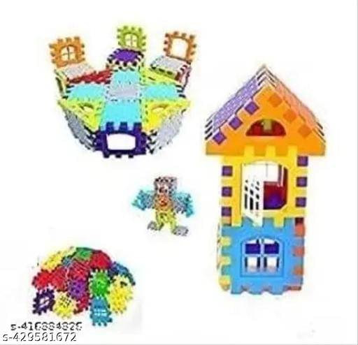     			Home Building Block 80+ pieces Kids DIY House Block Kit - Fun Toy Educational Toys Learning Plastic Puzzles Windows Kids Early Game Set for Children Boys & Girls 2,3,4,5,6,7+ Years old Activity toy gift under 200 100 Cactus Pillow Cushion Soft Book Todder