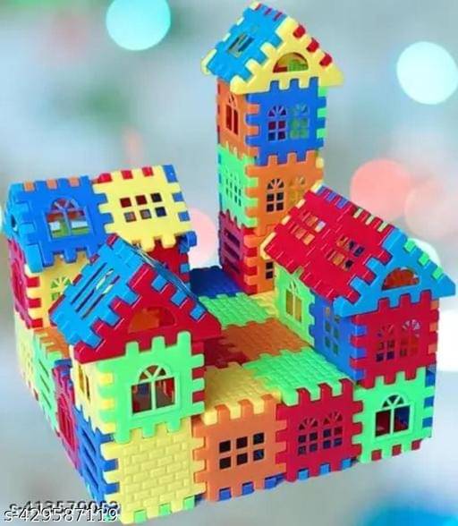     			Home Building Block 80+ pieces DIY House Block Toy - Educational Building Set Educational Toys Learning Plastic Puzzles Windows Kids Early Game Set for Children Boys & Girls 2,3,4,5,6,7+ Years old Activity toy gift under 200 100 Cactus Pillow Cushion Soft