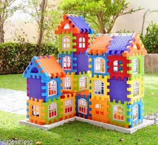     			Home Building Block 80+ pieces Educational DIY House Blocks - Creative Building Activity Educational Toys Learning Plastic Puzzles Windows Kids Early Game Set for Children Boys & Girls 2,3,4,5,6,7+ Years old Activity toy gift under 200 100 Cactus Pillow Cu