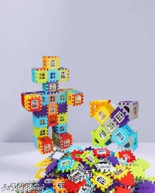     			Home Building Block 80+ pieces Kids DIY House Block Kit - STEM Educational Building Toy Educational Toys Learning Plastic Puzzles Windows Kids Early Game Set for Children Boys & Girls 2,3,4,5,6,7+ Years old Activity toy gift under 200 100 Cactus Pillow Cus